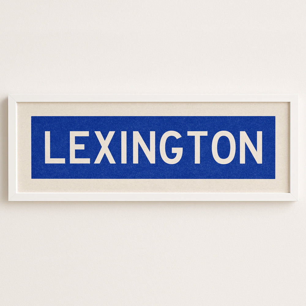 Framed Lexington Blue Bus Scroll