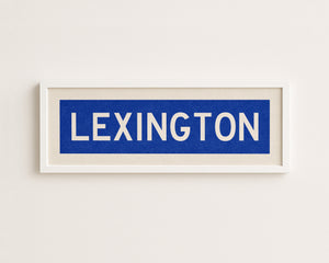 Framed Lexington Blue Bus Scroll