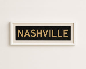 Framed Nashville Black and Gold Bus Scroll