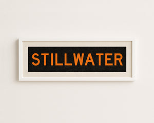 Framed Stillwater Orange Bus Scroll