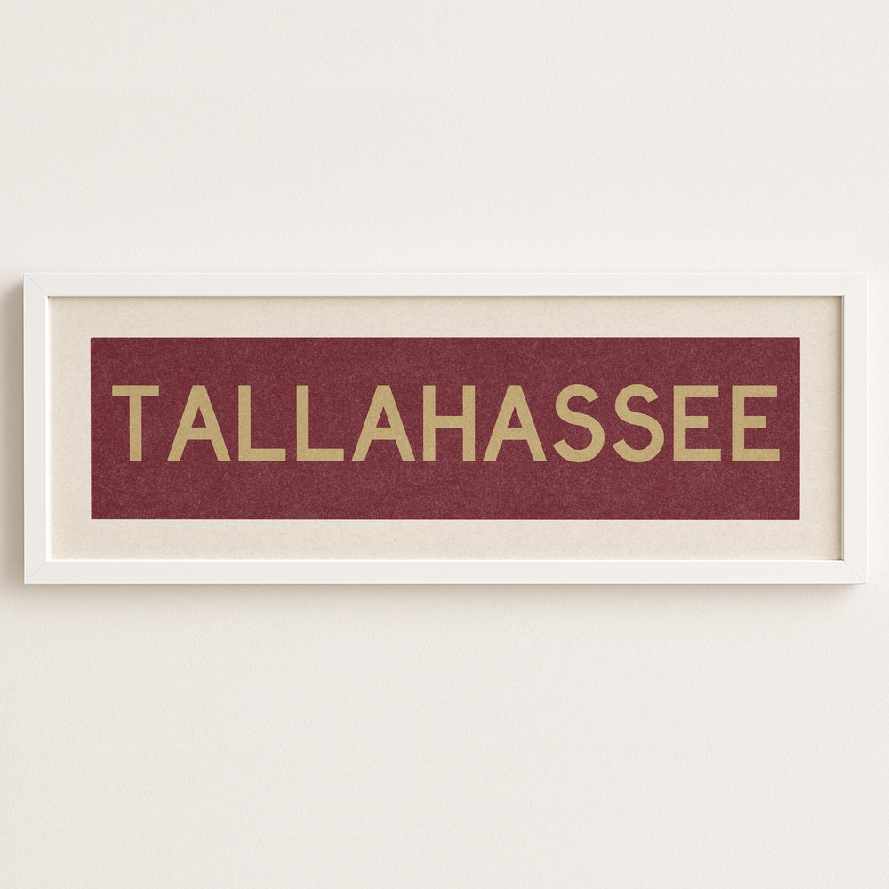 Framed Tallahassee Garnet Bus Scroll