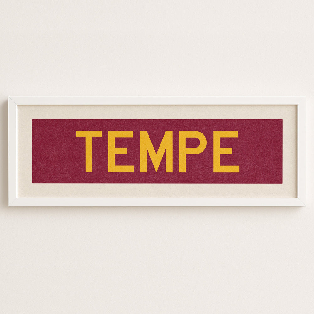 Framed Tempe Maroon Bus Scroll