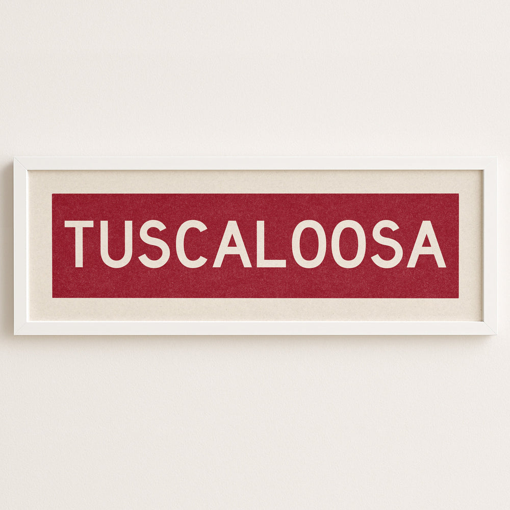 Framed Tuscaloosa Crimson Bus Scroll