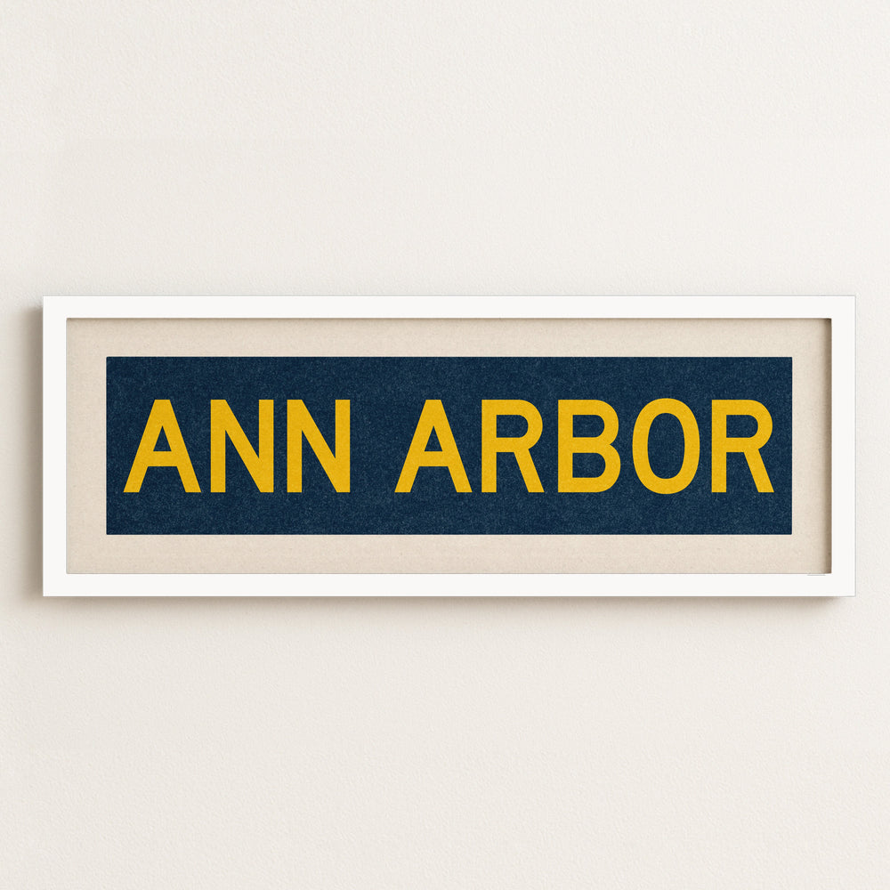 Framed Ann Arbor Navy Bus Scroll