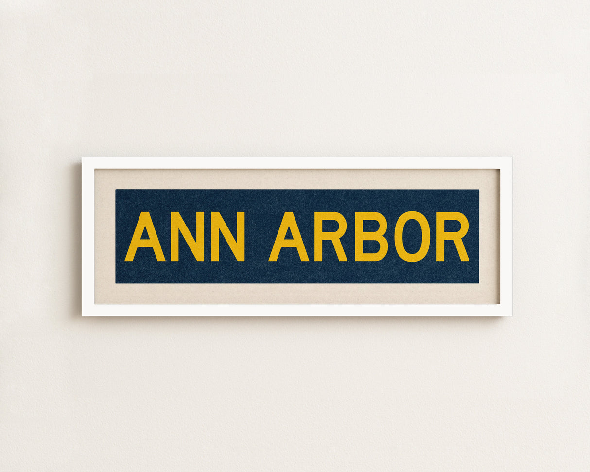 Framed Ann Arbor Navy Bus Scroll