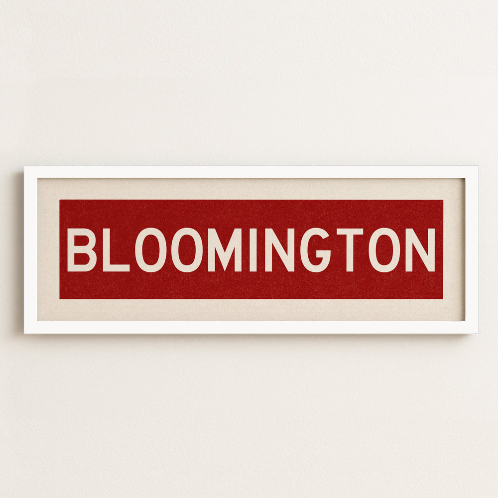 Framed Bloomington Crimson Bus Scroll