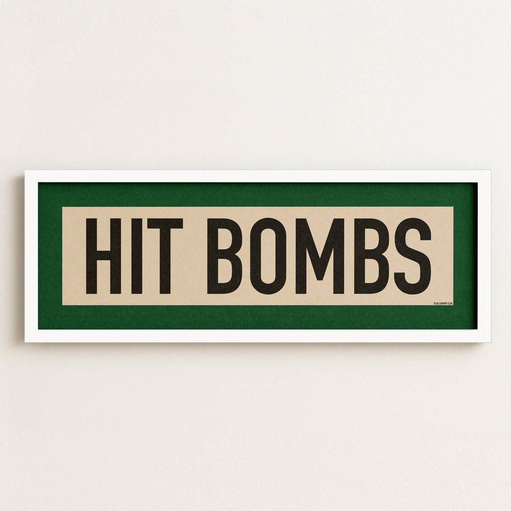 Framed Hit Bombs Golf Art Scroll Sign