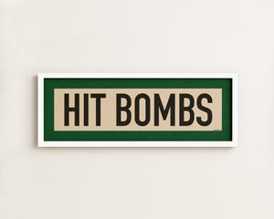 Framed Hit Bombs Golf Art Scroll Sign