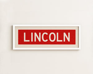 Framed Lincoln Bus Scroll