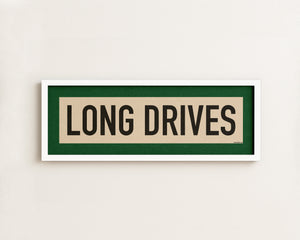 Framed Long Drives Golf Art Scroll Sign
