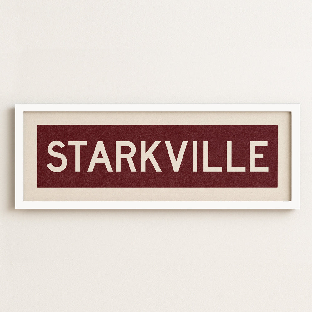 Framed Starkville Maroon Bus Scroll