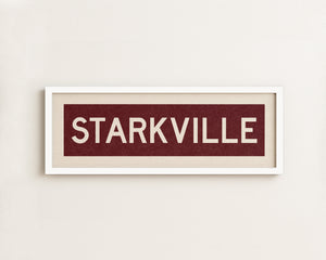 Framed Starkville Maroon Bus Scroll
