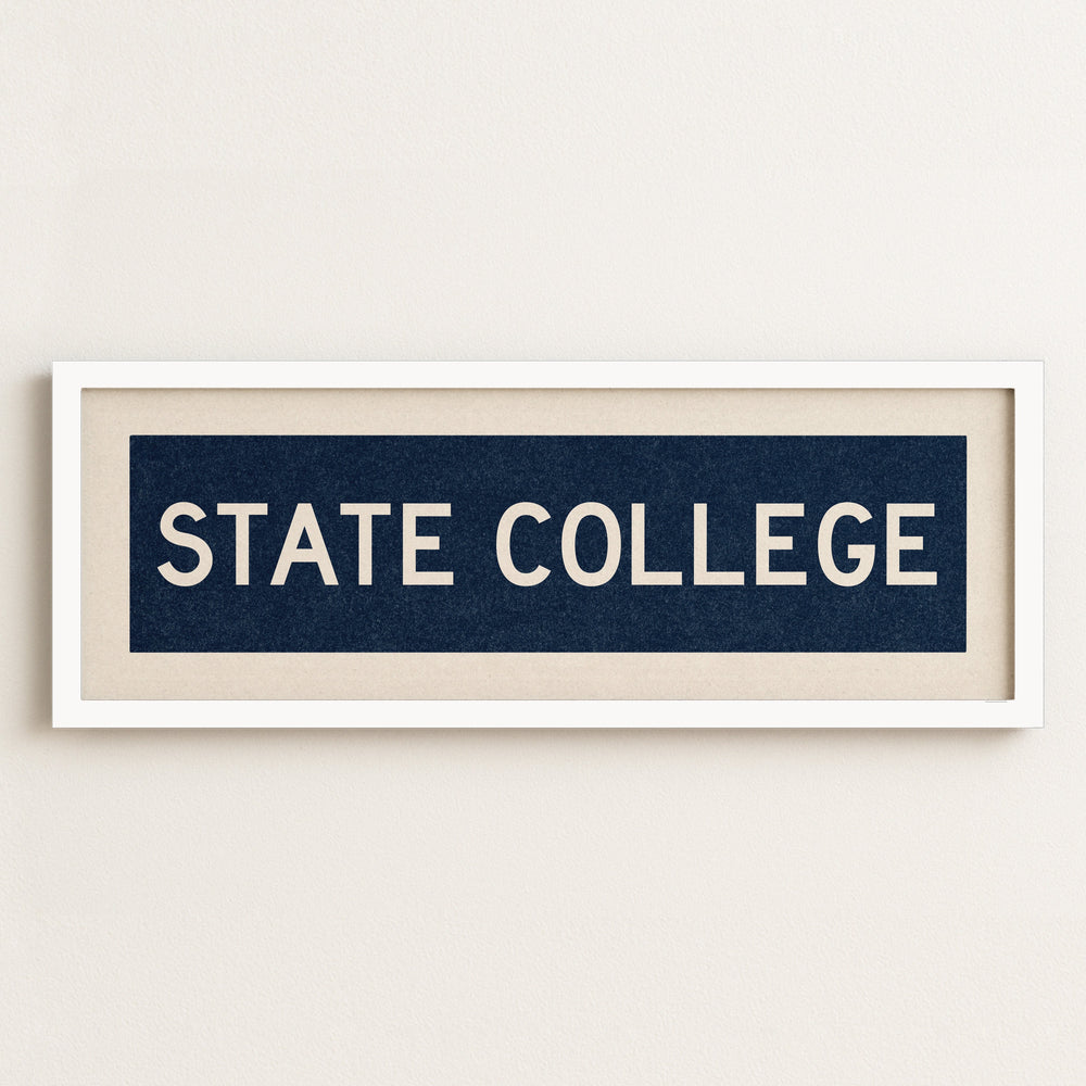 Framed State College Navy Bus Scroll
