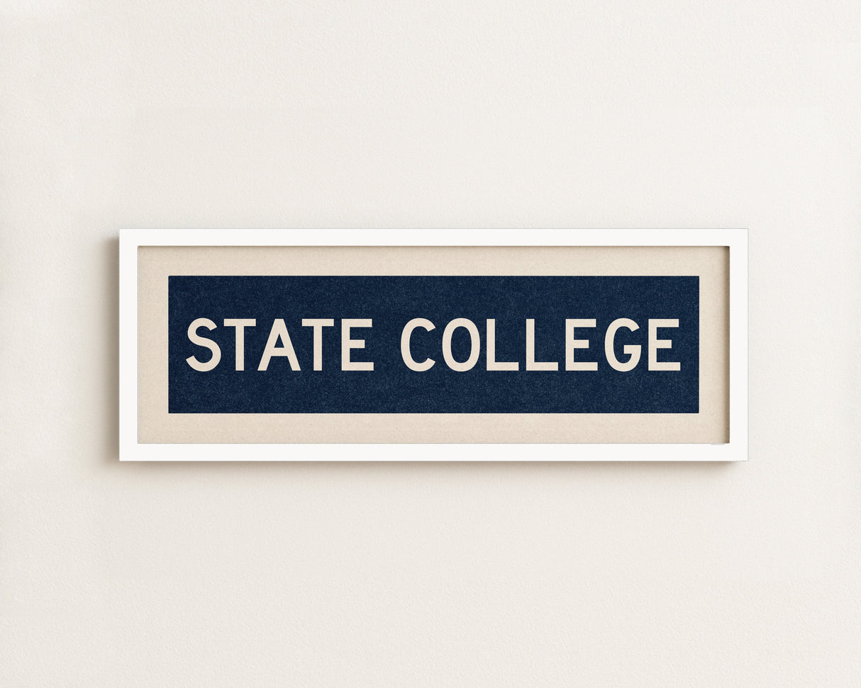 Framed State College Navy Bus Scroll