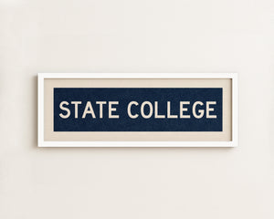 Framed State College Navy Bus Scroll