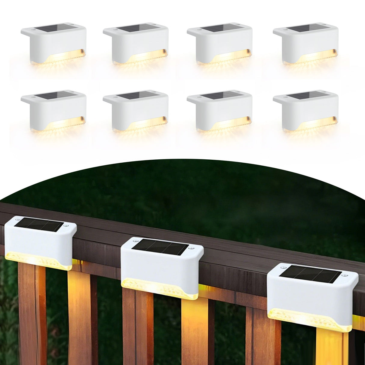 8-Pack Solar LED Deck & Step Lights