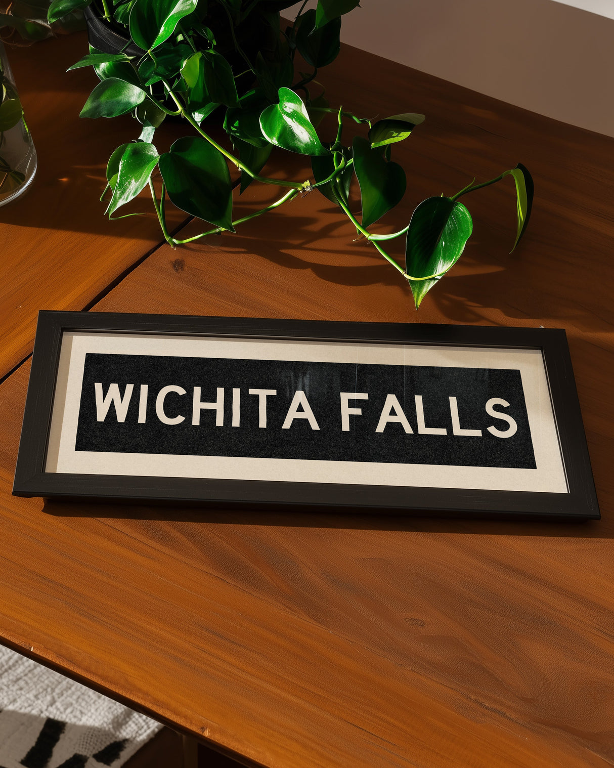 Framed Wichita Falls Bus Scroll Sign