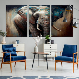 Wild Elephant Wall Art Canvas Print