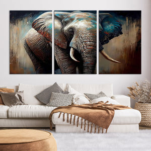 Wild Elephant Wall Art Canvas Print