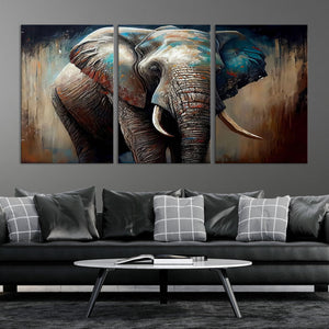 Wild Elephant Wall Art Canvas Print