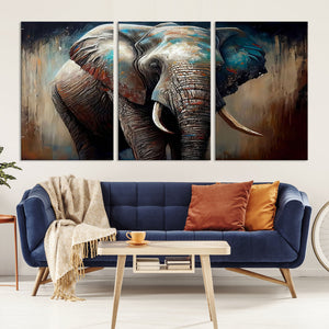 Wild Elephant Wall Art Canvas Print
