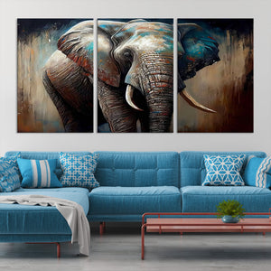 Wild Elephant Wall Art Canvas Print