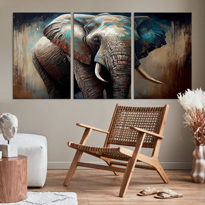 Wild Elephant Wall Art Canvas Print