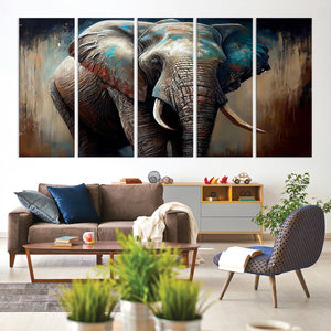 Wild Elephant Wall Art Canvas Print
