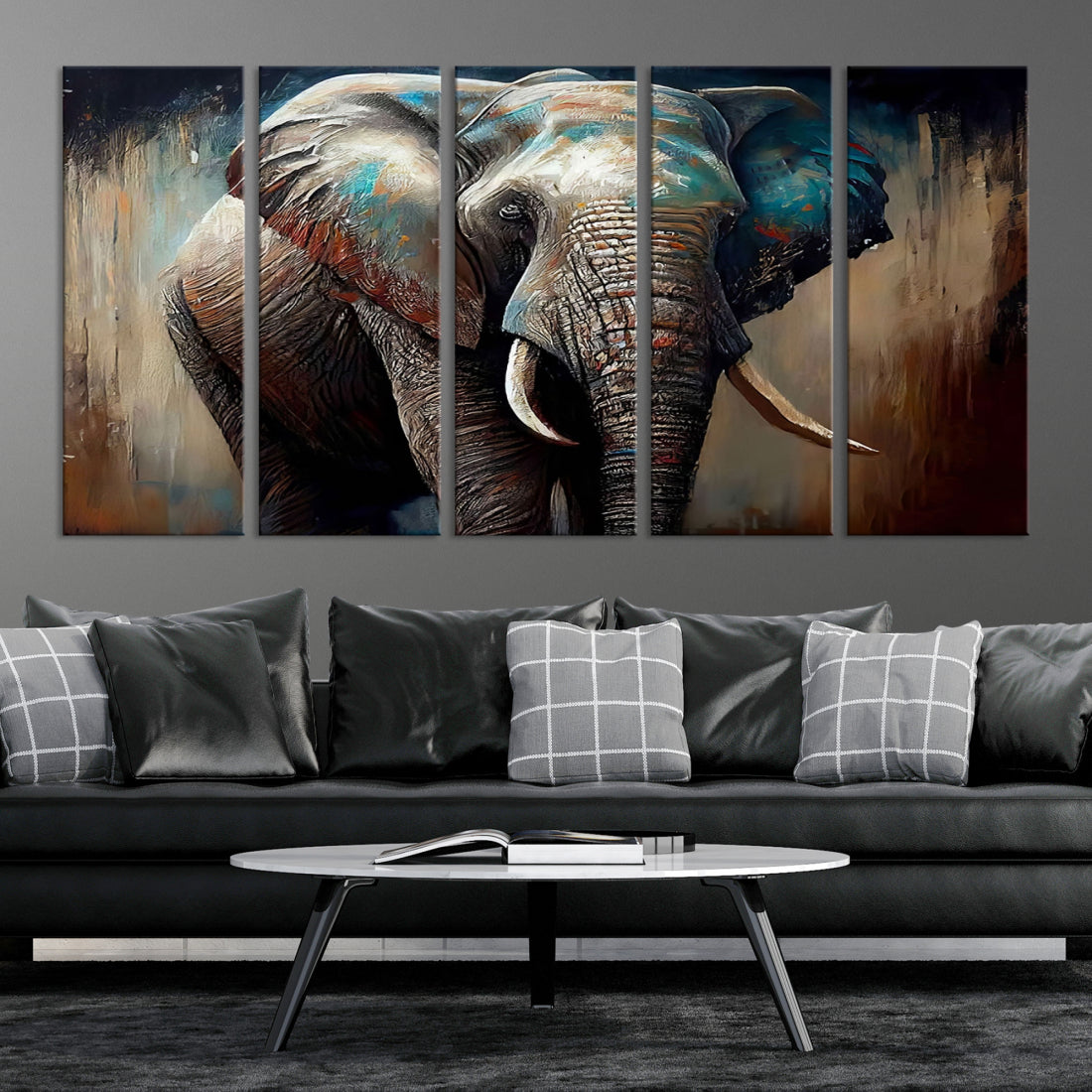 Wild Elephant Wall Art Canvas Print