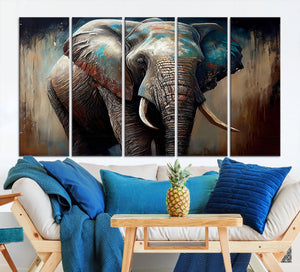 Wild Elephant Wall Art Canvas Print