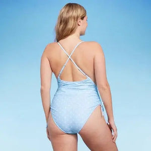 Wild Fable Women's Cheeky High Leg One Piece Swimsuit Side Cinch Bathing Suit