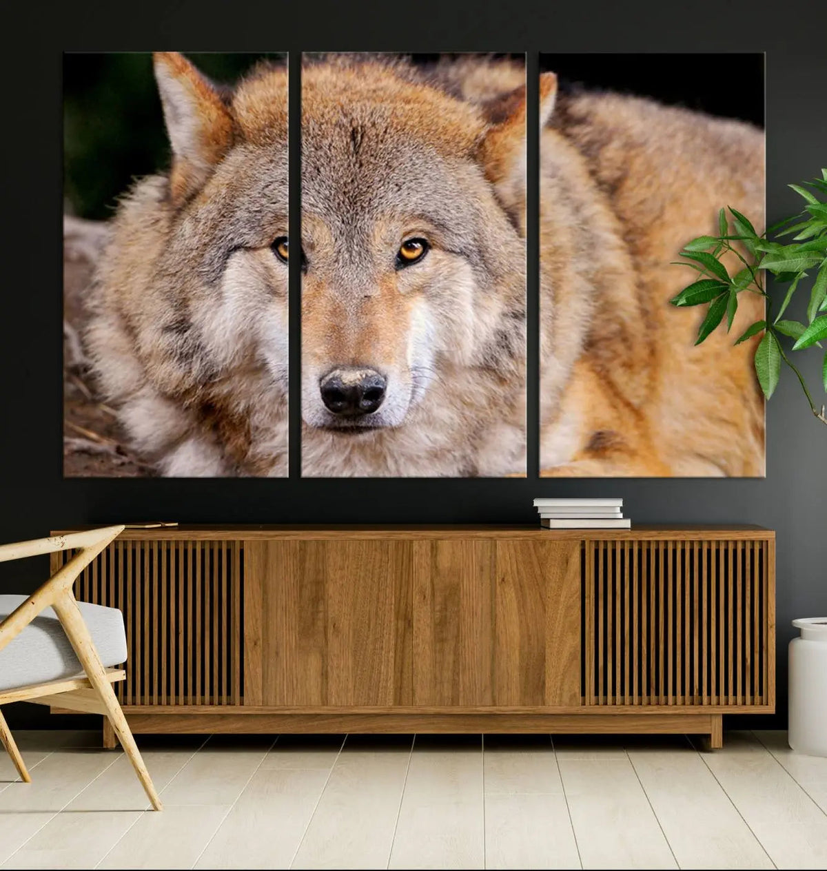 Wild Wolf Wall Art Canvas Print, Framed Canvas Print, Modern
