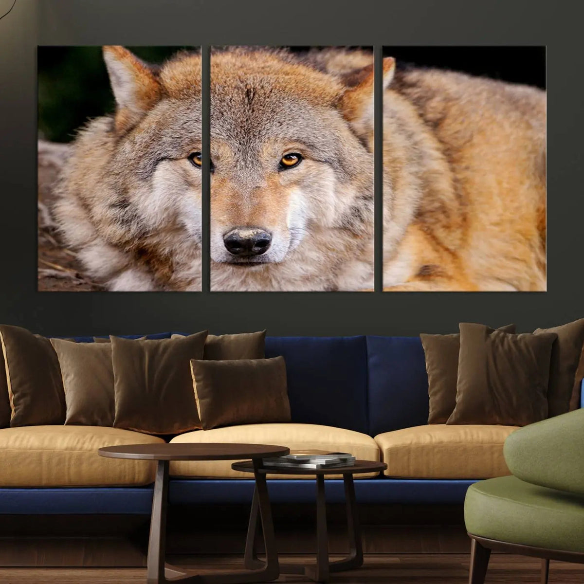 Wild Wolf Wall Art Canvas Print, Framed Canvas Print, Modern