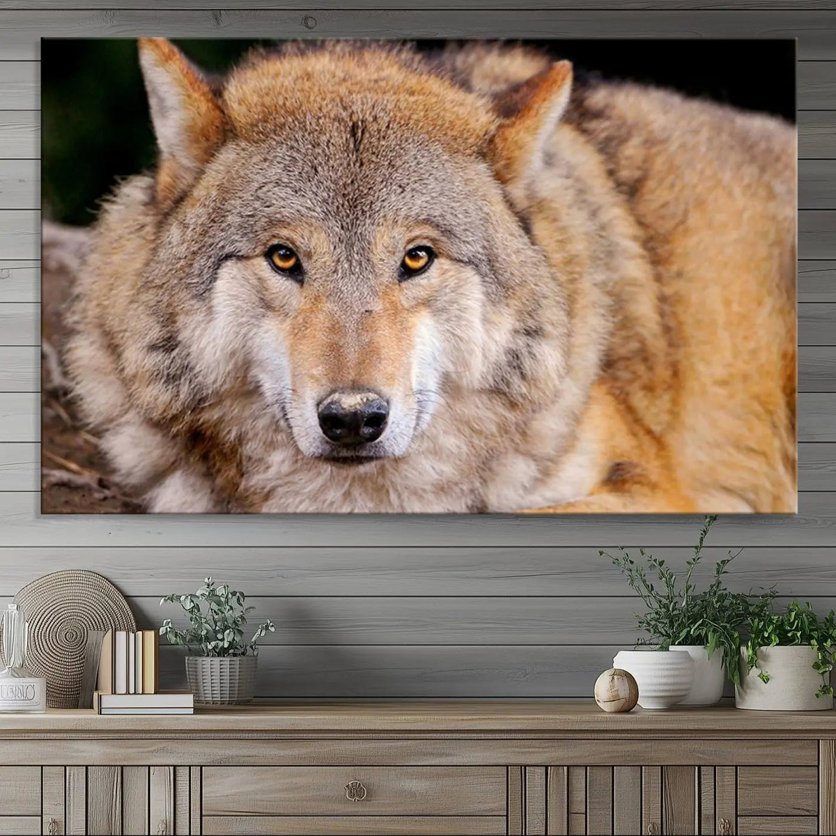 Wild Wolf Wall Art Canvas Print, Framed Canvas Print, Modern