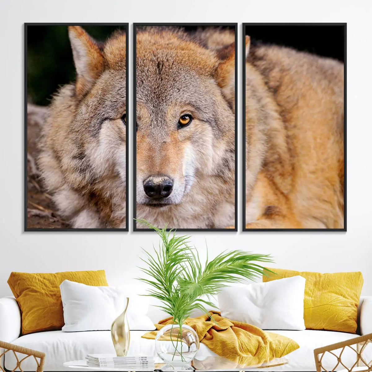 Wild Wolf Wall Art Canvas Print, Framed Canvas Print, Modern