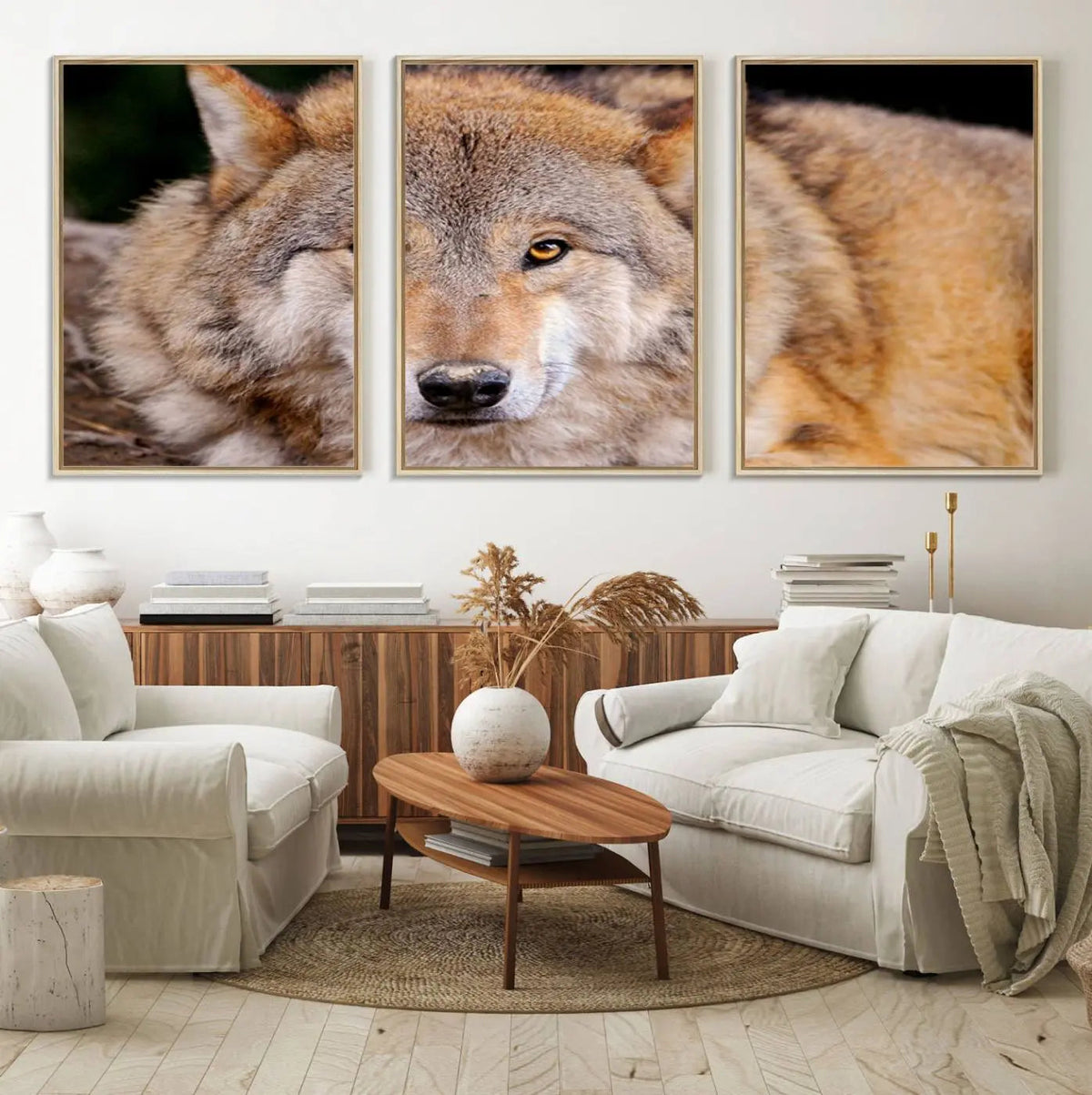 Wild Wolf Wall Art Canvas Print, Framed Canvas Print, Modern