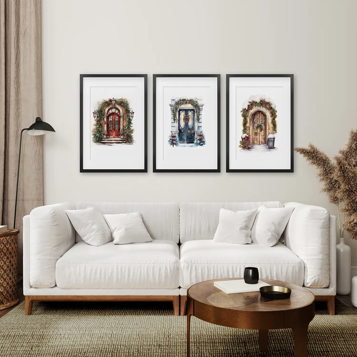 3 Piece Wall Decor Christmas Door Large Print