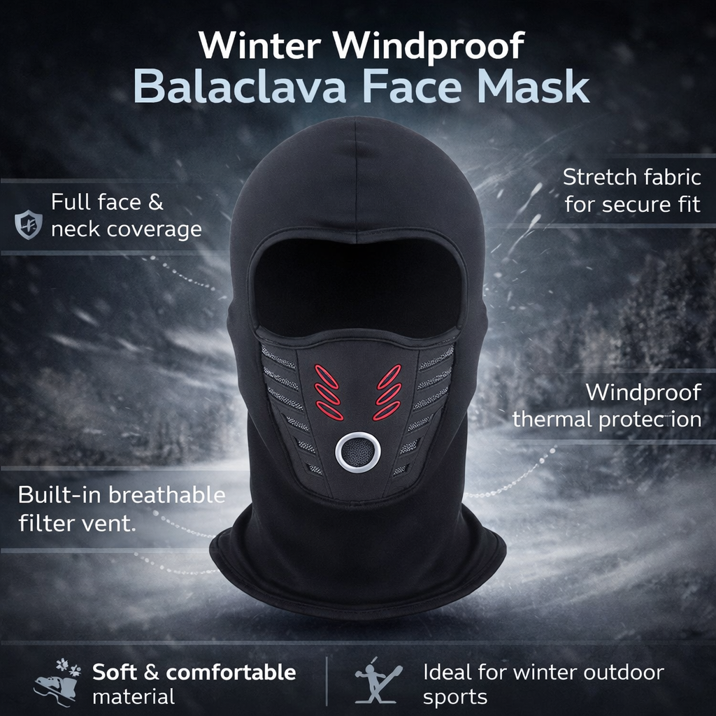 Winter Face Mask Windproof Full Coverage Thermal Balaclava