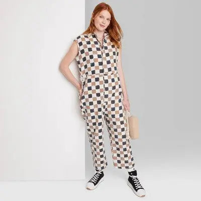 Women's Ascot + Hart Checkered Graphic Jumpsuit