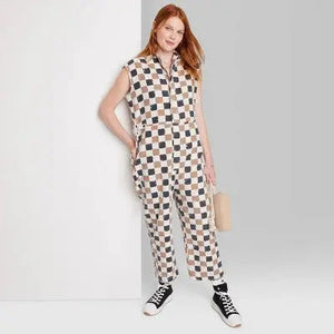 Women's Ascot + Hart Checkered Graphic Jumpsuit