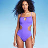 Shade & Shore Women's Bead Detail One Piece Swimsuit Cut Out Tunneled Swimwear