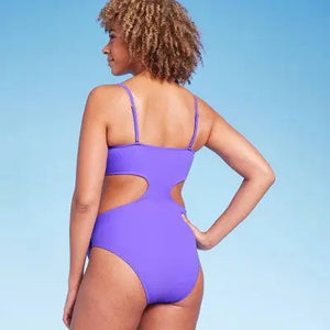 Shade & Shore Women's Bead Detail One Piece Swimsuit Cut Out Tunneled Swimwear