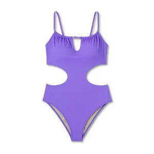 Shade & Shore Women's Bead Detail One Piece Swimsuit Cut Out Tunneled Swimwear