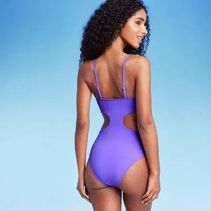 Shade & Shore Women's Bead Detail One Piece Swimsuit Cut Out Tunneled Swimwear