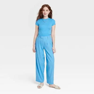 A New Day Women's Wide Leg Straight High Rise Fluid Pants