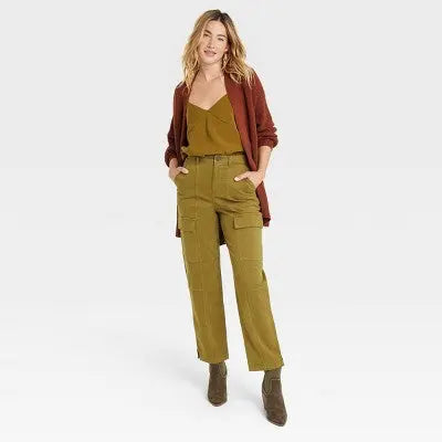 Universal Thread Women's Utility Cargo Pants High-Rise Loose Fit Stretchy