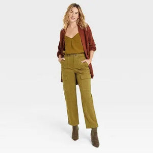 Universal Thread Women's Utility Cargo Pants High-Rise Loose Fit Stretchy