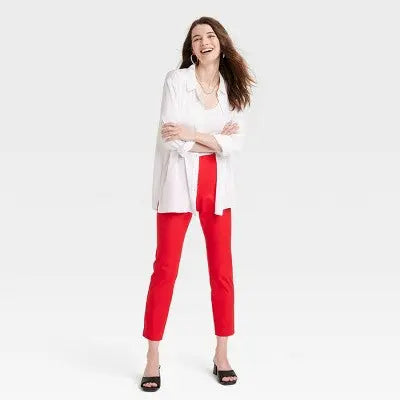A New Day Women's Skinny Slim High Rise Ankle Length Ankle Pants Stretch