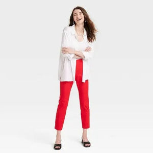 A New Day Women's Skinny Slim High Rise Ankle Length Ankle Pants Stretch