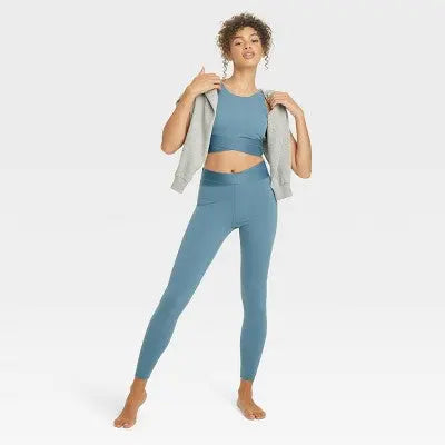Women's High-Rise Wrap Waistband Leggings - JoyLab